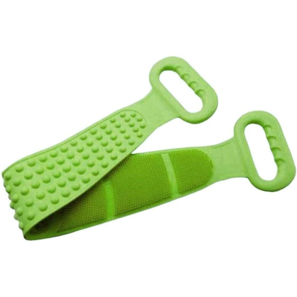 Dual Sided Silicone Back Scrubber Body Bath Belt Massage Brush for Shower